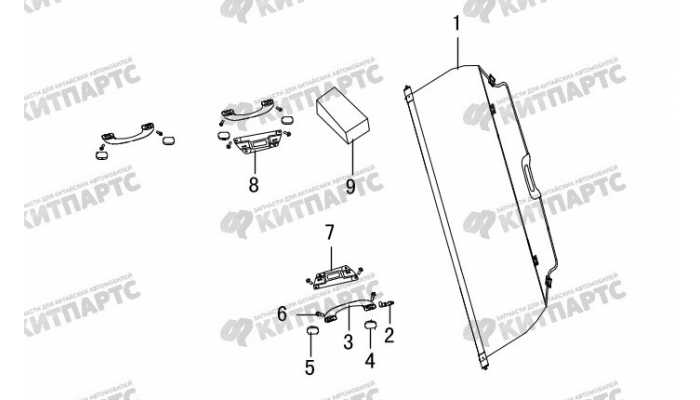 Шторка грузового отсека и поручень потолка Great Wall Hover H3